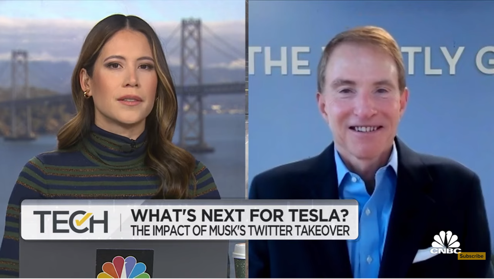 Steve Westly Discusses Tesla Outlook Amidst Twitter News (CNBC)