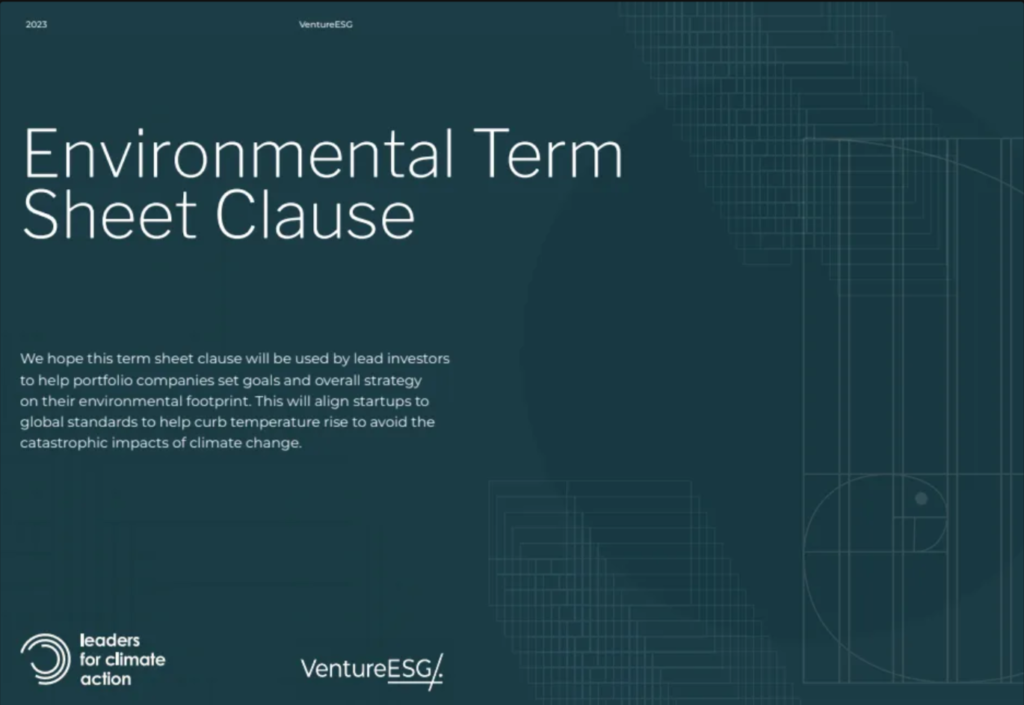 The Westly Group Helps Release Environmental “E” Term Sheet Clause